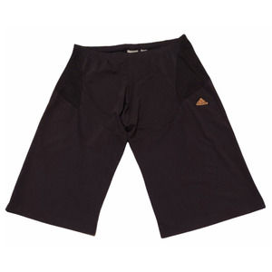 ADIDAS WOMEN'S BLACK CAPRI PANTS WITH PINK LOGO SIZE LARGE